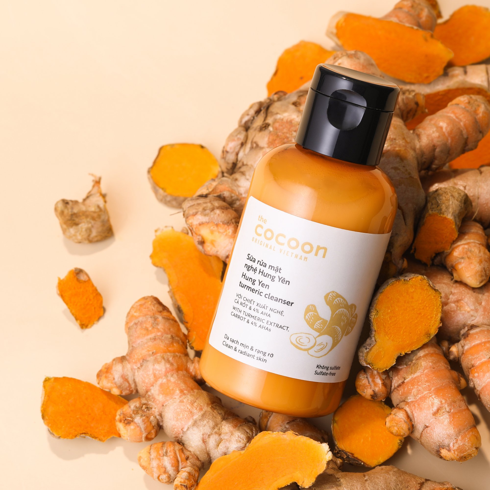 Bộ 4 sản phẩm Nghệ Cocoon: Sữa rửa mặt nghệ Cocoon140ml + Mặt nạ nghệ Cocoon 30ml + Toner nghệ Cocoon 140ml + Tinh chất nghệ Cocoon 30ml