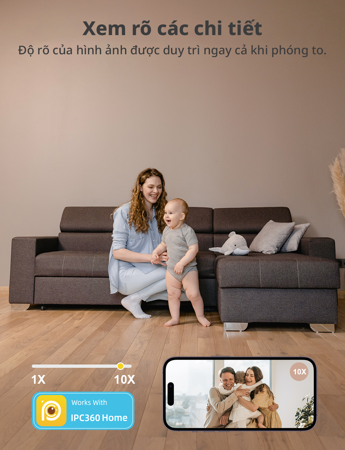 Camera Wifi IPC360 Home NXH2-10, chất lượng video 1080p (FHD), xoay 360 độ (Hàng chính hãng)