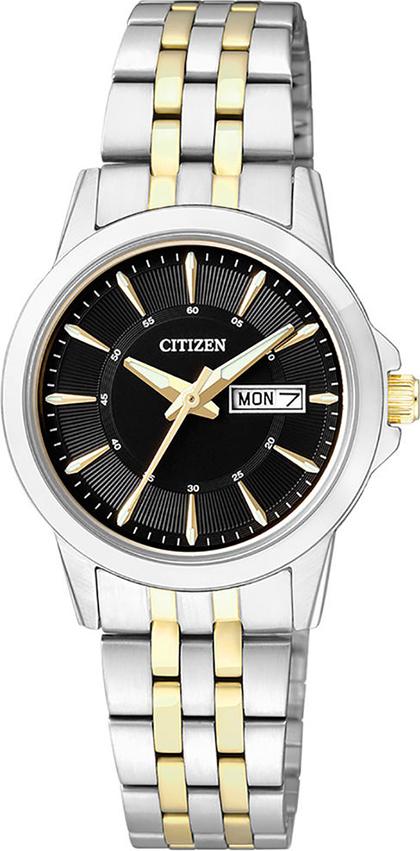 Đồng Hồ Nữ Citizen Dây Thép Không Gỉ EQ0608-55E - Mặt Đen