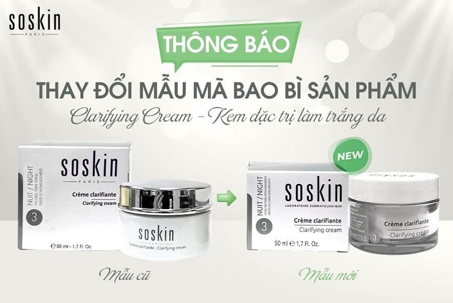 Kem dưỡng trắng da Soskin Clarifying Cream hũ 50ml