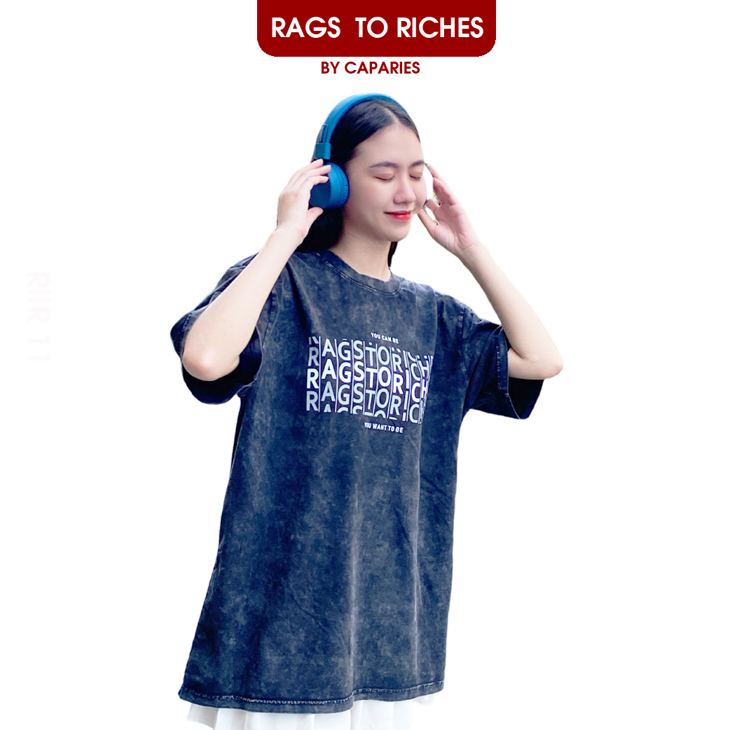 Áo Thun Nữ Cao Cấp Wash17 RAGS TO RICHES CAPARIES - Form rộng Unisex Cotton 4 chiều Chống Nhăn Cổ tròn Cao Cấp - Hàng Chính Hãng