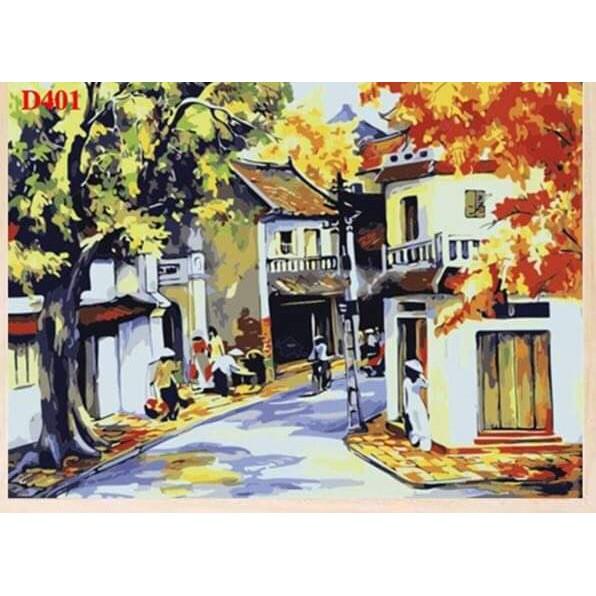 Tranh sơn dầu số hóa rẻ,đẹp-tranh tô màu theo số- tranh biển 4, Tặng khăn,khung gỗ 40x50-Moonshop-T1