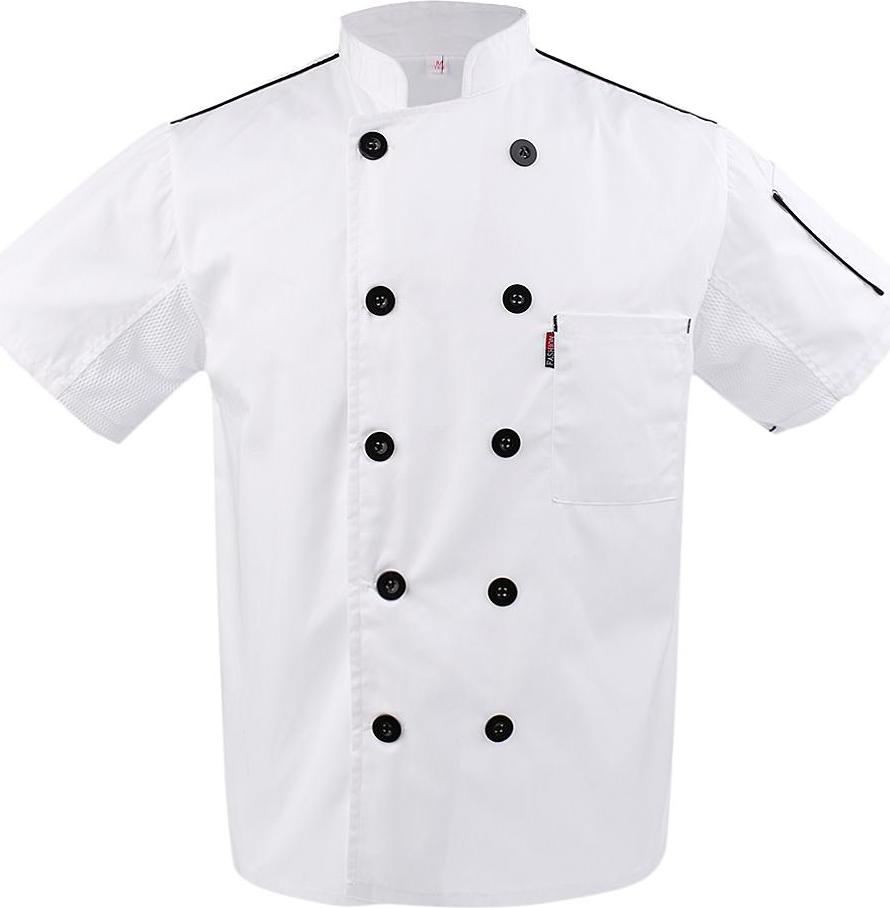 Men Women Short Sleeve Chefs Uniforms, Restaurant Chef Jacket Kitchen Coat