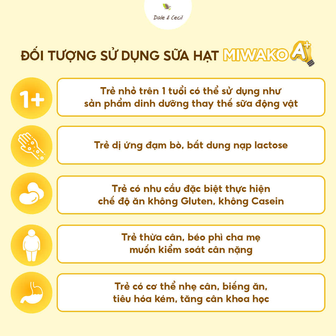Sữa Công Thức Hạt Thực Vật Hữu Cơ Miwako A+ Vị Vani Hộp 400g x 1 Hộp - Miwako Việt Nam