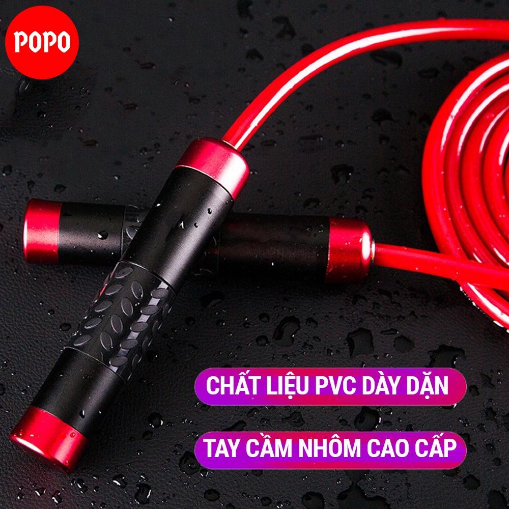 Dây nhảy giảm cân thế hệ mới, tay cầm bằng nhôm có nốt sần chống trượt, dây nhảy thể thao 3m tặng kèm túi đựng TS62 POPO