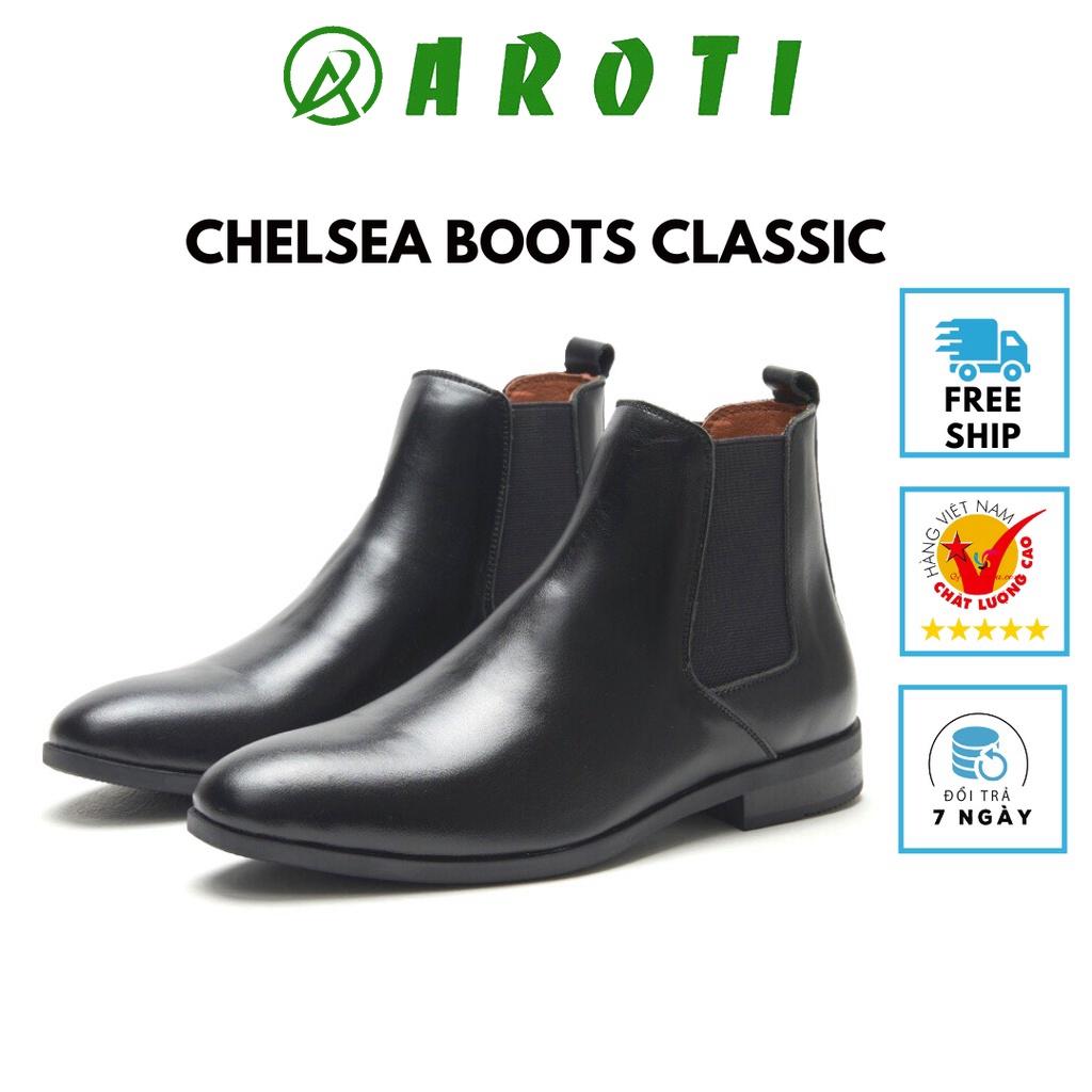 Giày bốt nam Chelsea Boots da lộn, cổ chun, đế cao 3cm khâu chắc chắn-CB548VN