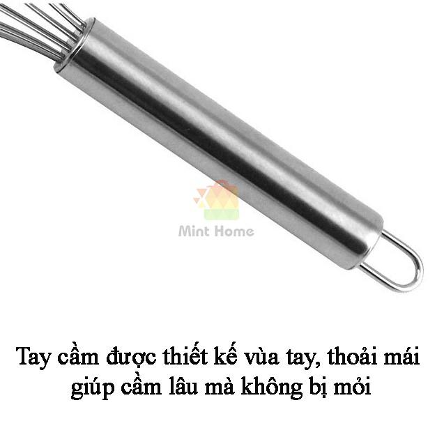 Dụng cụ đánh trứng cầm tay, Cây phới lồng tròn đánh trứng, khuấy trộn bột, đánh bông kem bơ bằng thép không gỉ inox