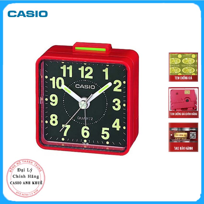 Đồng Hồ Để Bàn - Du Lịch Casio TQ-140-4DF Có Báo Thức, Cỡ Nhỏ ( Kích Thước 57×57×33mm)