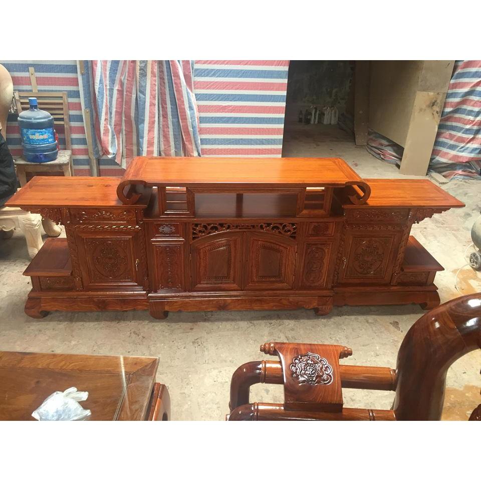 Kệ tivi kiểu Vòm gỗ gõ đỏ