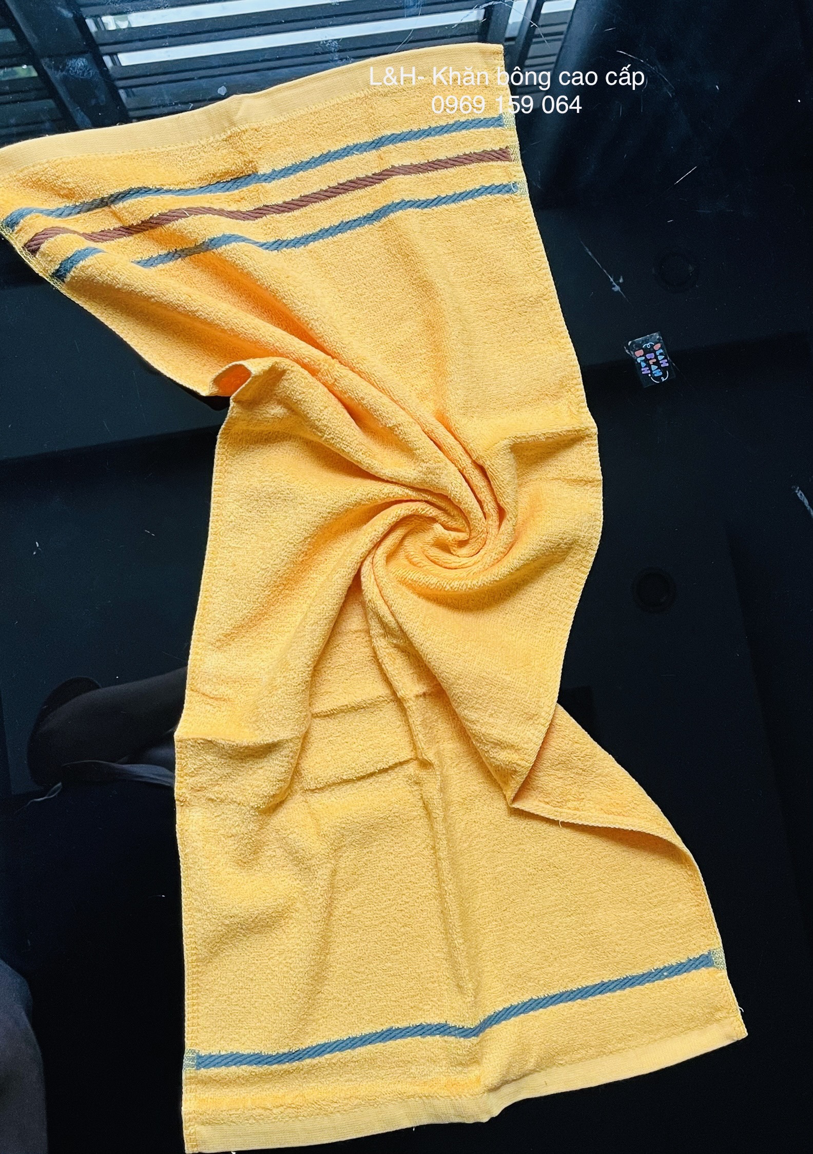 Khăn lau đầu, lau tóc, sợi cotton, 3 dí, KT 34*80cm