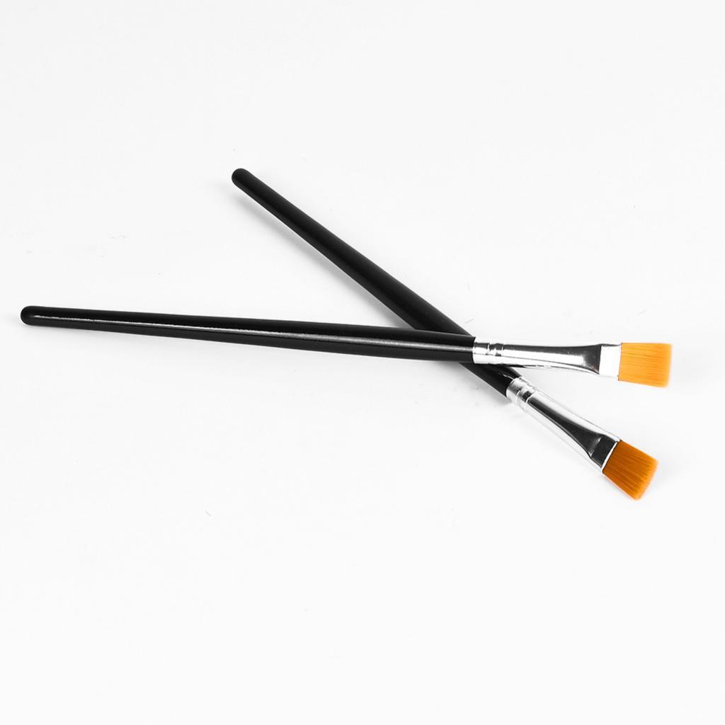 Paint Brushes Set, 2Pcs Flat Pointed Tip Paintbrushes Nylon Hair Artist Acrylic Paint Brushes for Acrylic Oil Watercolor, Face Nail Art, Painting