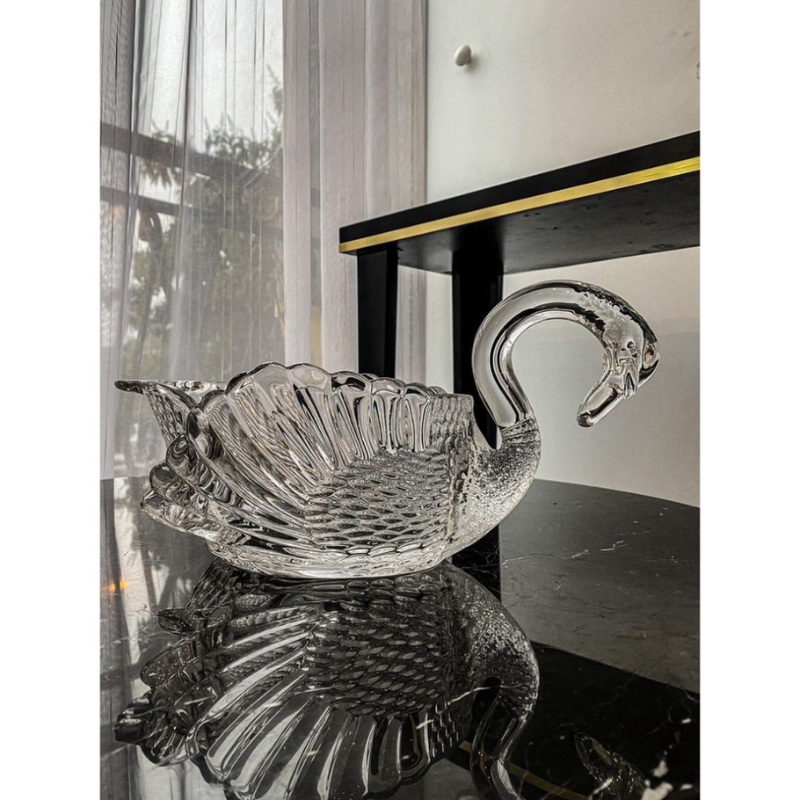 Khay Pha Lê Cao Cấp GODINGER SWAN, Khay Trang Trí Bàn Tiệc, Nhập Đức