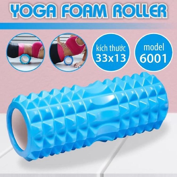 Foam Roller Massage Màu Xanh Dương - Con Lăn Yoga Matxa Tập Gym Tập Thể Thao Giãn Cơ Ống Trụ Lăn Xốp Có Gai dododios