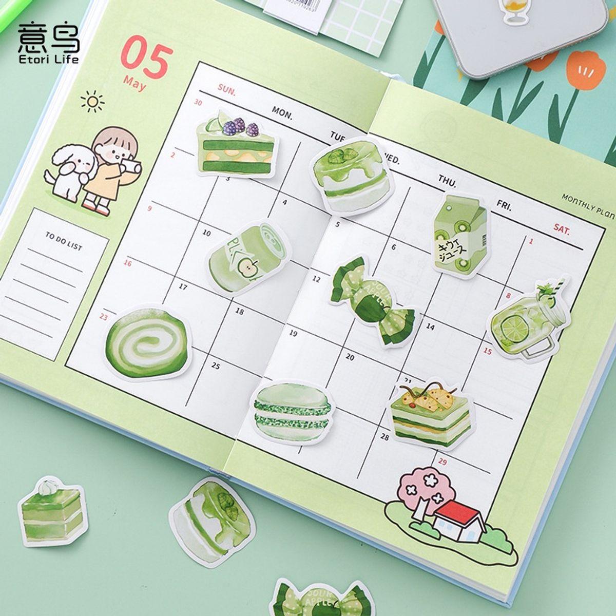 [HD10] Bộ 20 hình dán sticker Cake trang trí sổ tay sáng tạo DIY