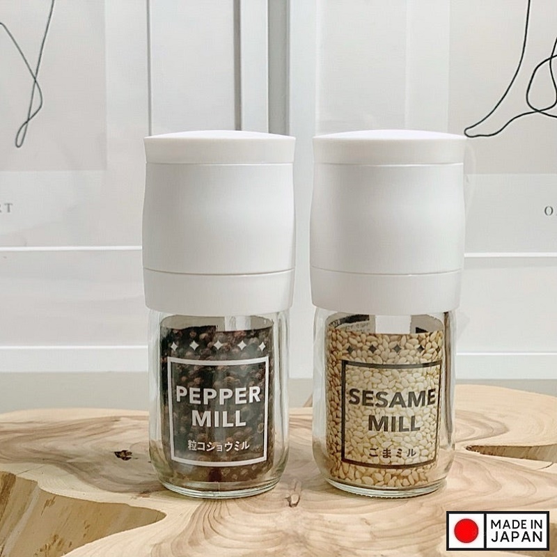 Lọ/ hũ xay tiêu cầm tay thủy tinh Echo Metal - Made in Japan