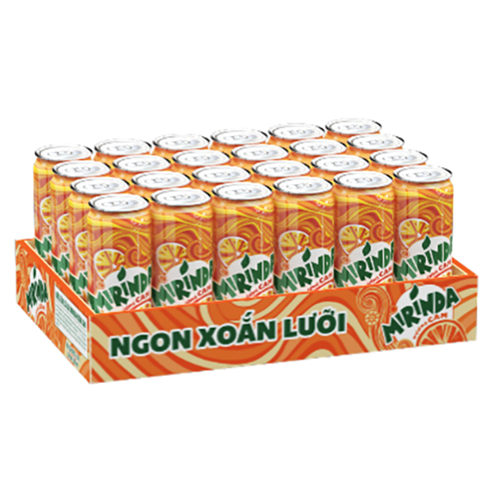 Thùng 24 Lon Nước Ngọt Có Gaz Mirinda Cam (320ml/lon)