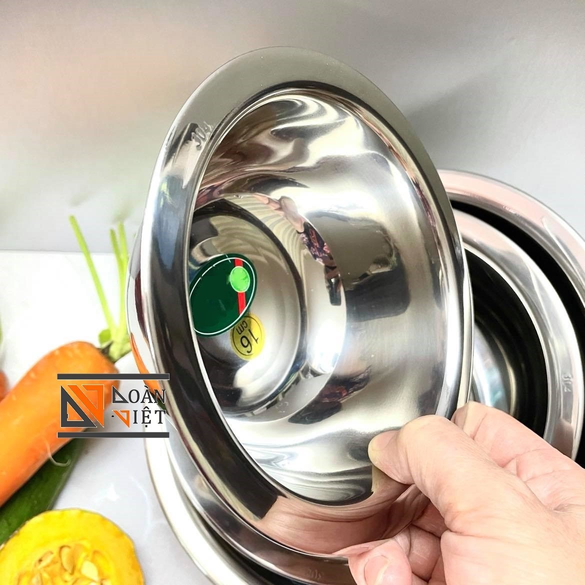 THAU INOX 304 CAO CẤP - Dụng cụ nhà bếp dùng trưng hoa quả, rửa rau củ quả, chứa đựng thực phẩm - NHIỀU SIZE GIÁ TỐT- DỤNG CỤ NHÀ BẾP TIỆN ÍCH