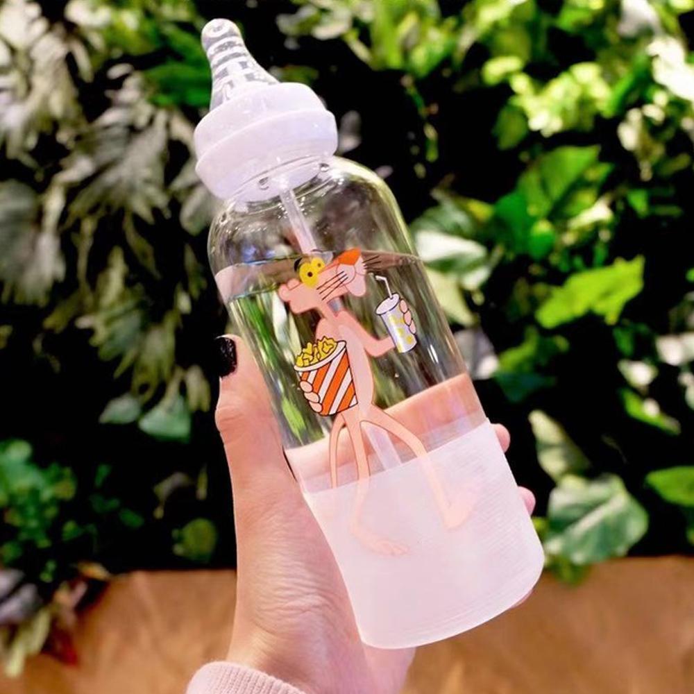 400Ml Sáng Tạo Tốt Nghiệp Trưởng Thành Bình Sữa Thủy Tinh Dung Tích Lớn Nữ Sinh Viên Núm Vú Cốc Nước Không Chứa BPA Kid Sinh Nhật Tặng Cốc Sạc