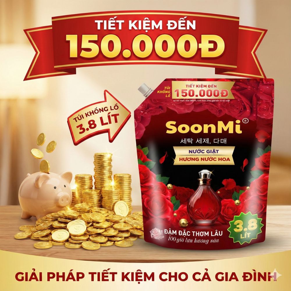 Nước giặt hương nước hoa Soonmi 3.8L - hàng chính hãng