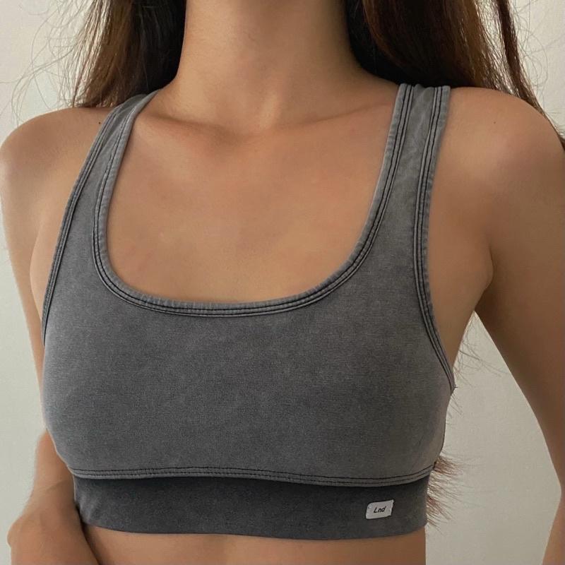 Bra tập thể thao ba lỗ Grey Washed