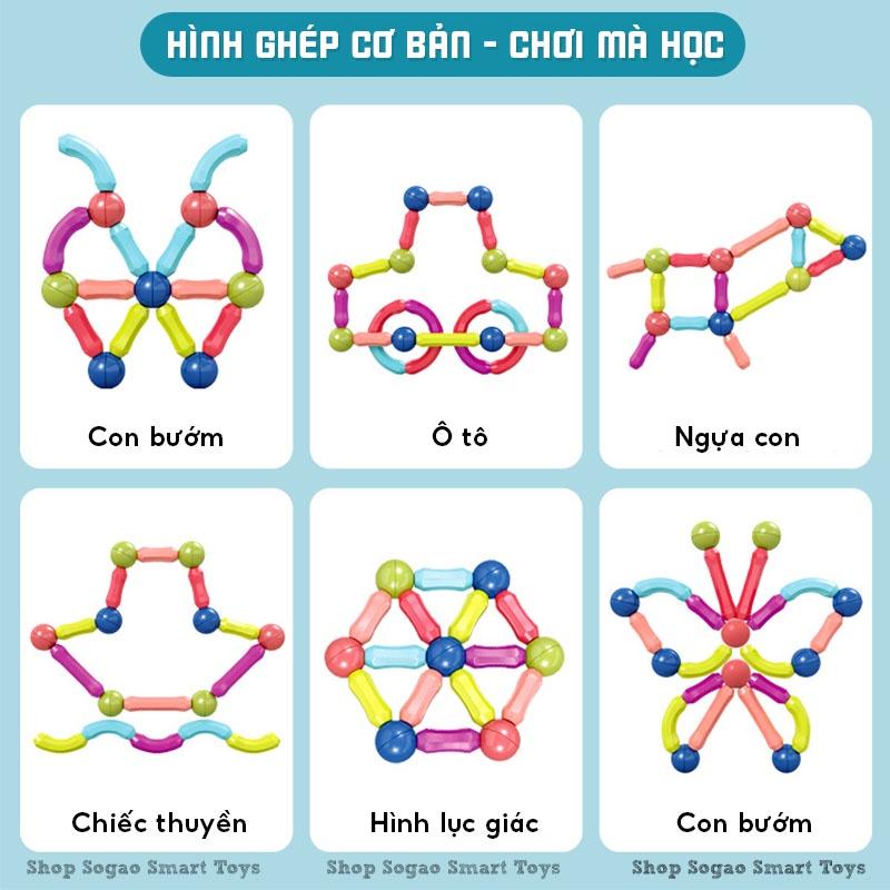 Nam Châm Xếp Hình 64 Chi Tiết Đồ Chơi Thông Minh Phát Triển Tư Duy Sáng Tạo