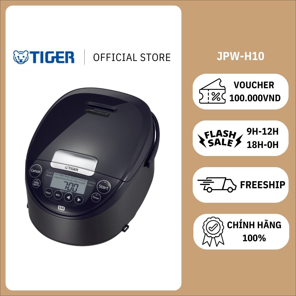 Nồi Cơm Điện Tử Cao Tần Tiger JPW-H10V 1 lít - Hàng chính hãng