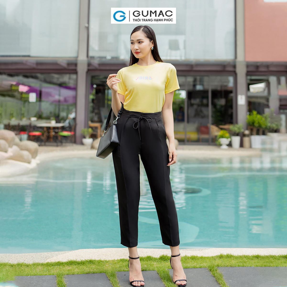 Quần baggy nữ thắt dây nơ tôn dáng trẻ trung thời trang GUMAC QD07047