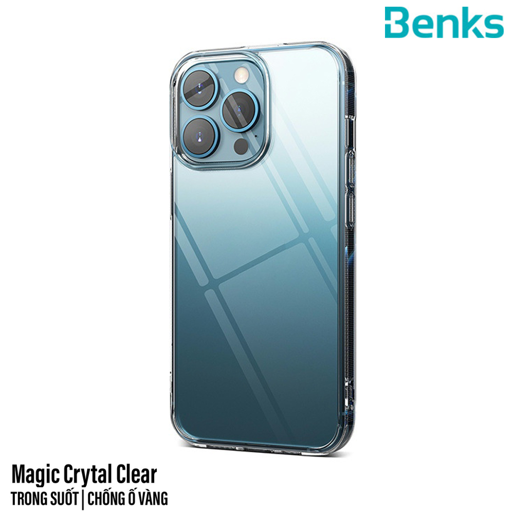 Ốp lưng cho iPhone 12 Pro mặt lưng kính viền silicon siêu mỏng 1.7mm hiệu Benks Magic Crystal bảo vệ viền, chống trầy cực tốt, độ trong tuyệt đối - hàng nhập khẩu