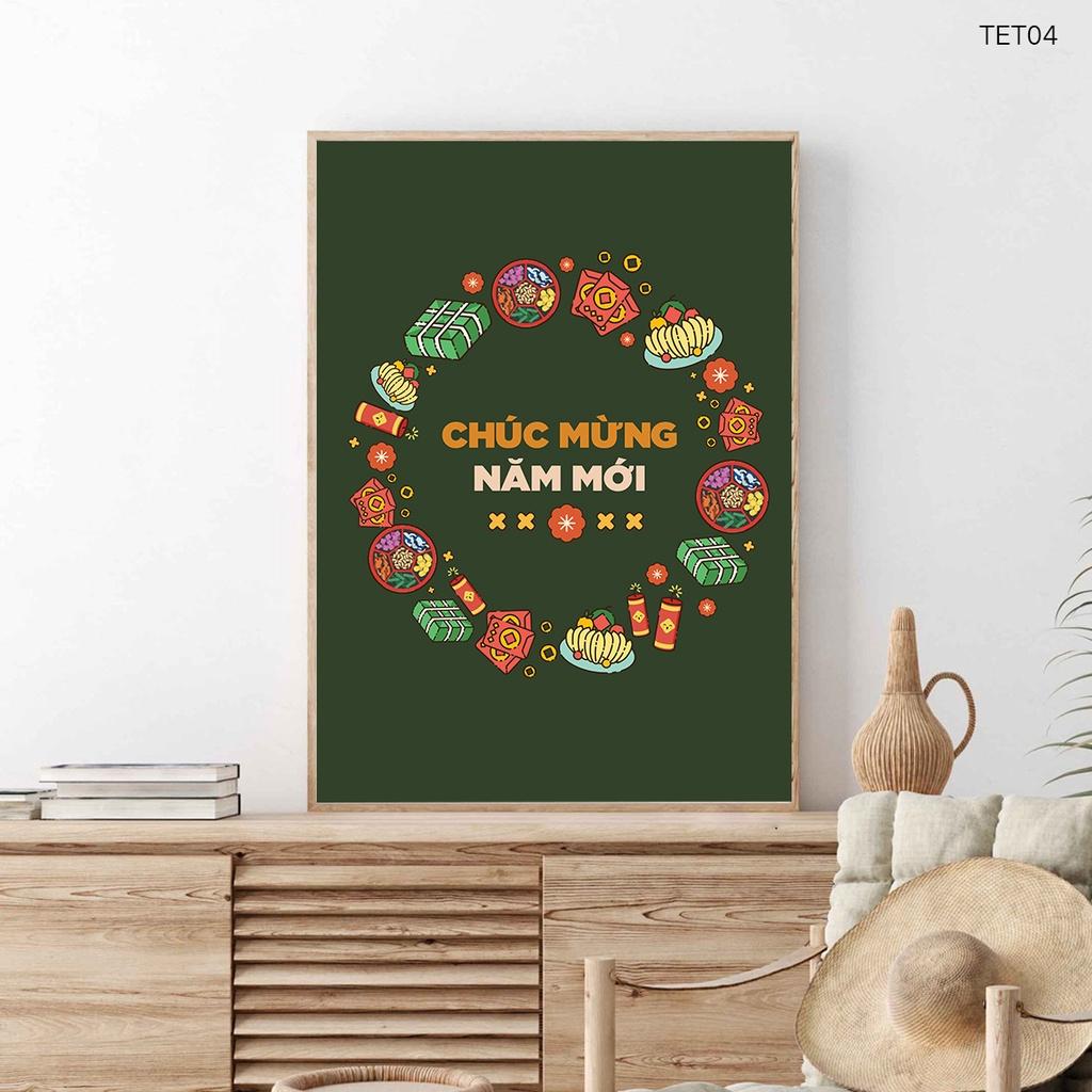 Tranh canvas trang trí Tết
