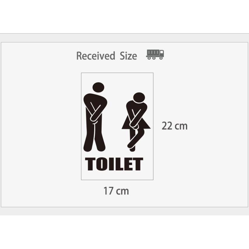 Decal trang trí tường - Bảng dán Toilet Trai Gái đen