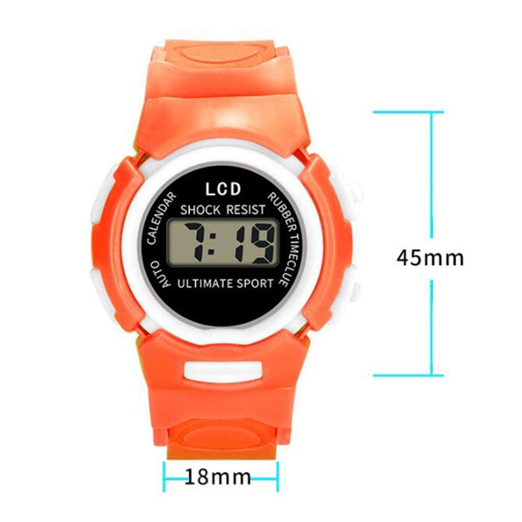 Children Girls boys Digital Watch LED Electronic Time Display Watch Purple