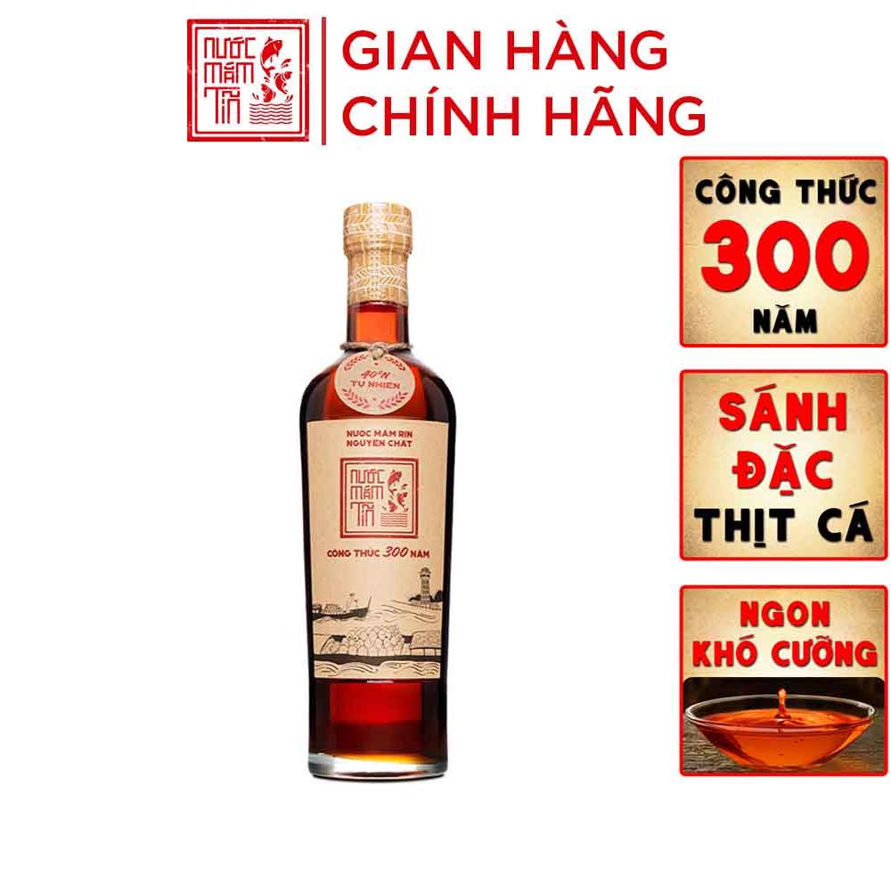 Đặc Sản Bình Thuận  - Nước Mắm Tĩn Cá Cơm Than Nhãn Đỏ 40N Chai Thủy Tinh (500Ml/Chai) Sánh Đặc Thịt Cá, Không Chất Bảo Quản - Ocop 4 Sao