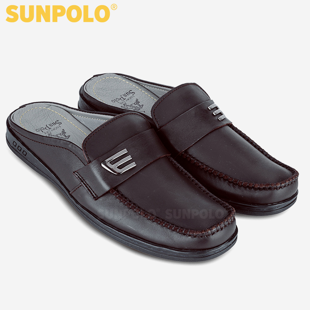 Dép Sục Sapo Nam Da Bò SUNPOLO SPO195