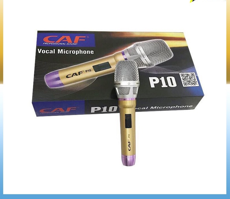 Micro có dây Karaoke CAF P10 Hát Nhẹ,Bắt Nhạy,Hút Giọng,Chống Hú Tốt,Dây Dài 6m Vỏ 3 Lớp Chống Xoắn