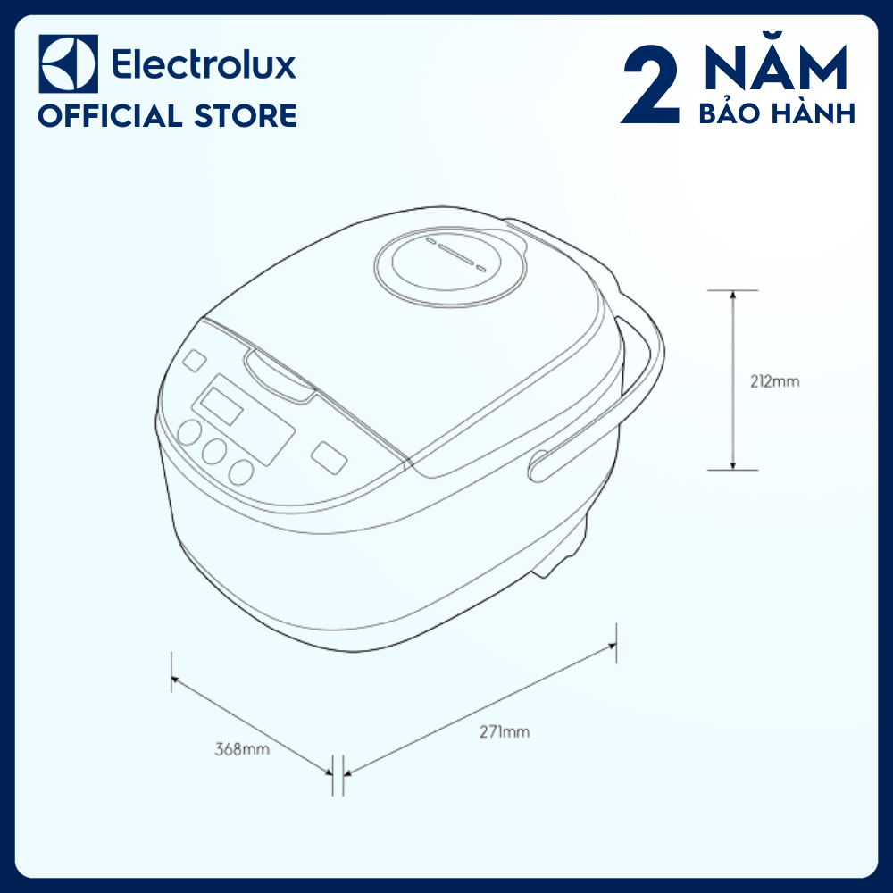 Nồi cơm điện Electrolux 1L E7RC1-550K - Màu đen - Nhiều chương trình nấu đa dạng - Bảo hành 2 năm toàn quốc [Hàng chính hãng]