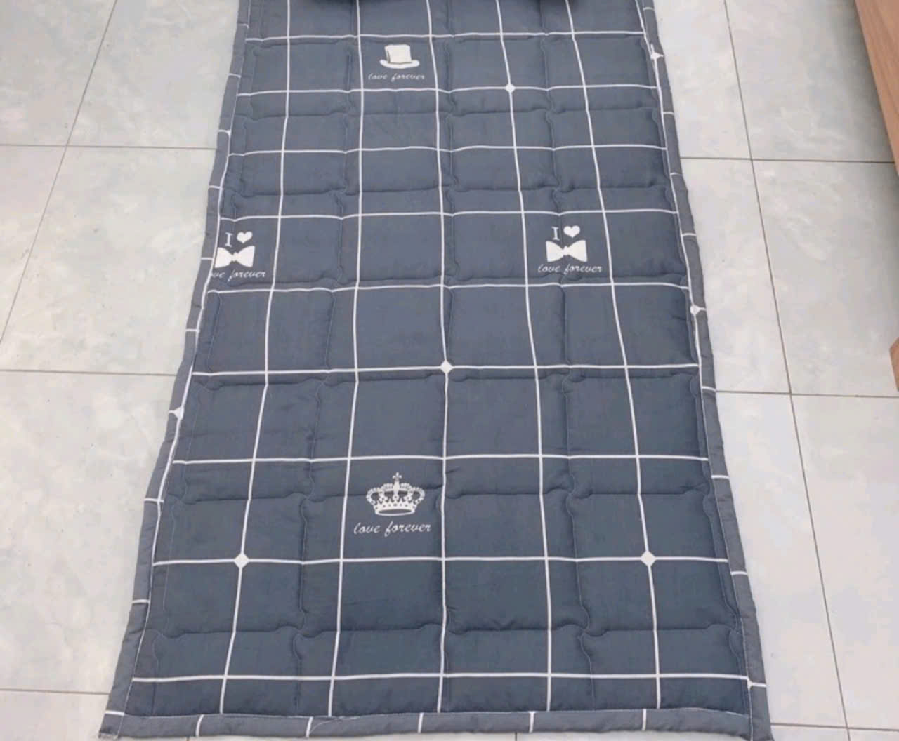Combo nệm ngủ trưa văn phòng cao cấp 80x190cm + 1 gối màu cam - tặng kèm 1 vỏ gối cotton cùng