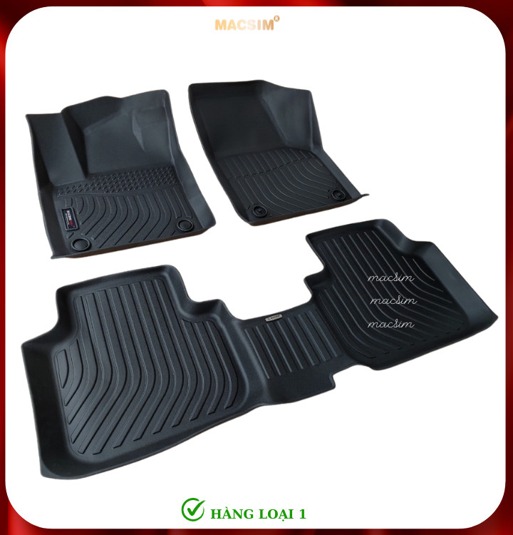 Thảm lót sàn xe ô tô Volkswagen Teramont X (sd) Nhãn hiệu Macsim chất liệu nhựa TPE cao cấp màu đen
