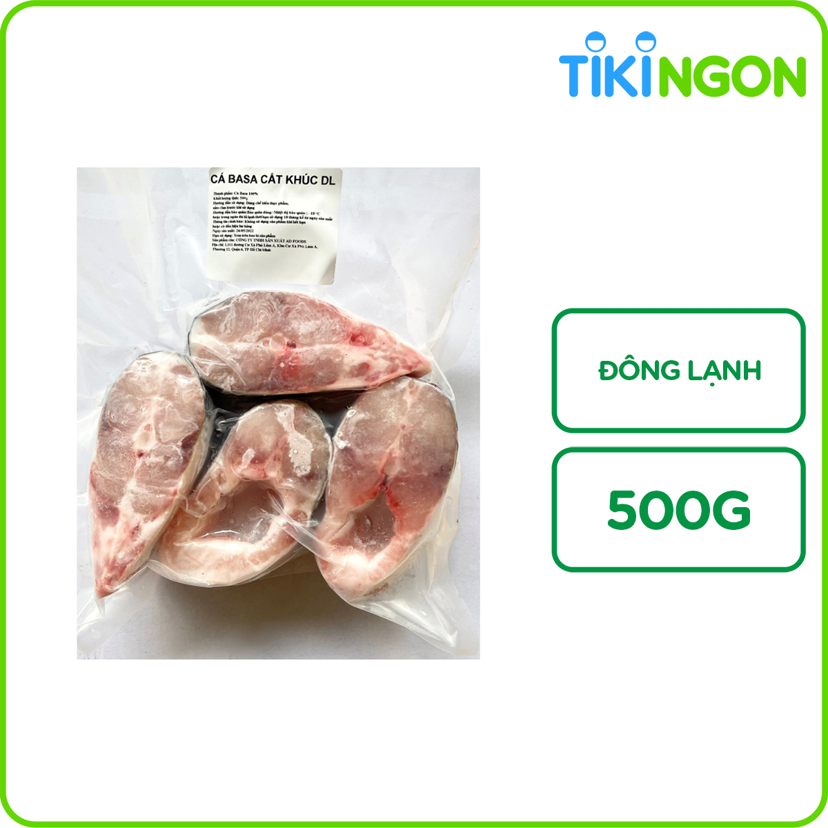 Cá Basa Cắt Khúc Đông Lạnh 500g