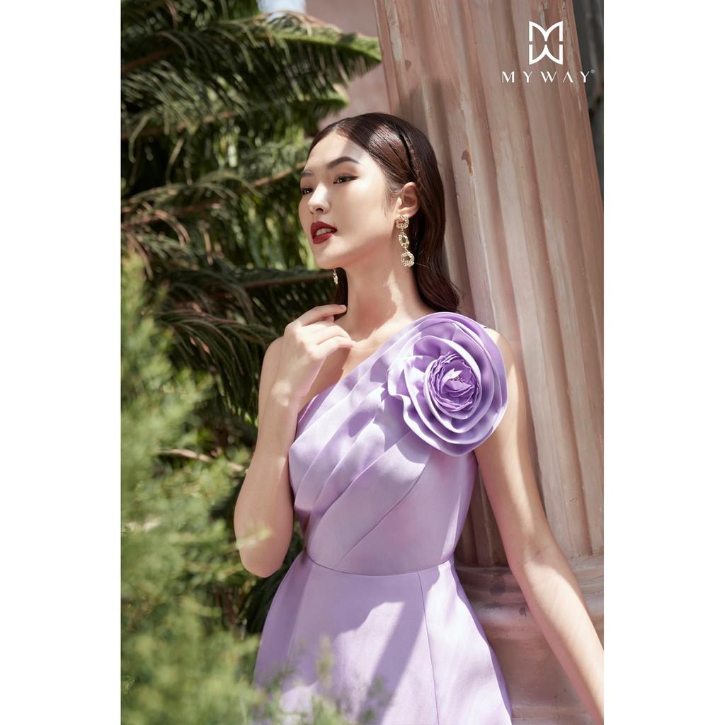 Đầm Nữ Dự Tiệc MY WAY Lệch Vai Dáng Xòe Sang Trọng MD224