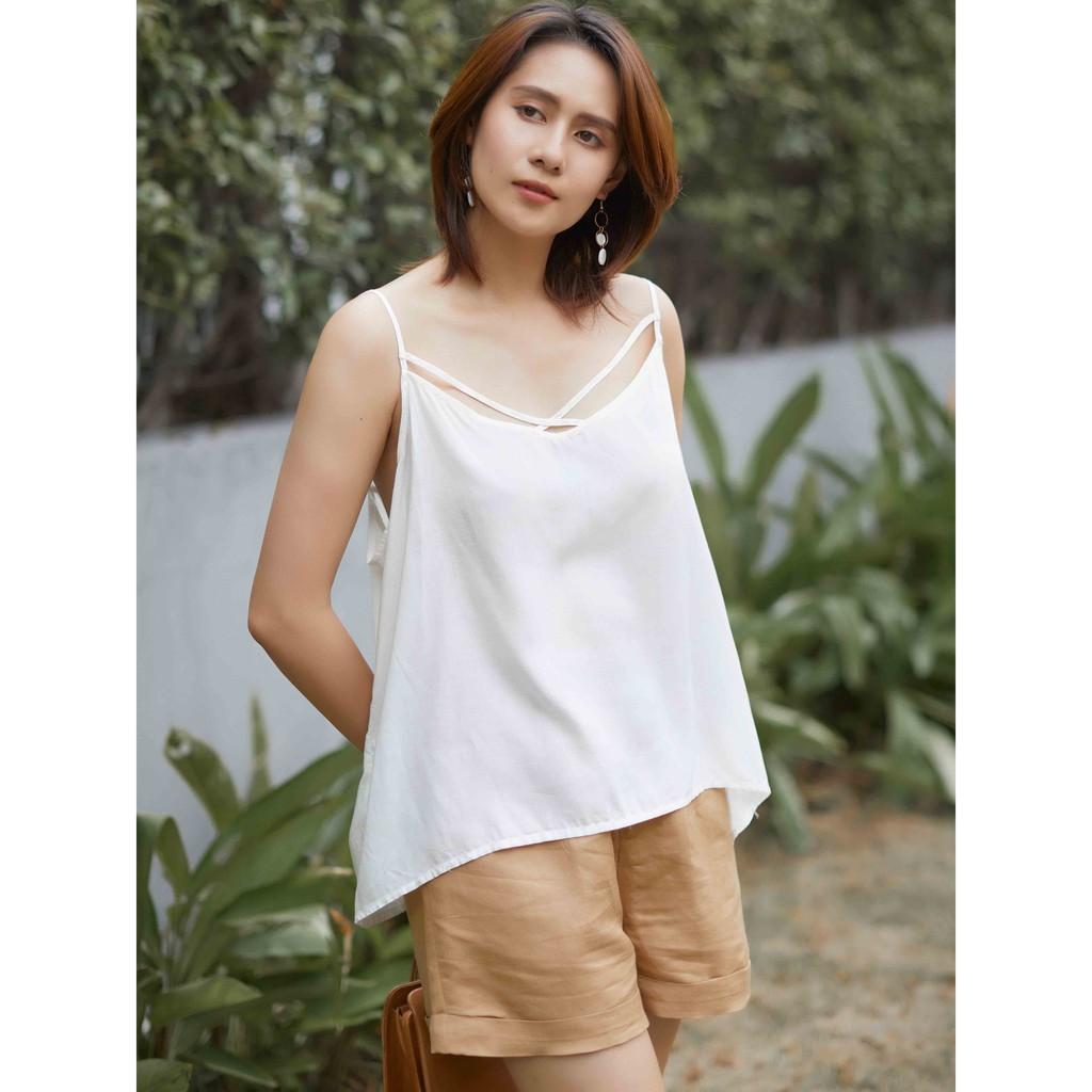 Áo dây Cotton Basic mặc Vest nữ- Màu Trắng