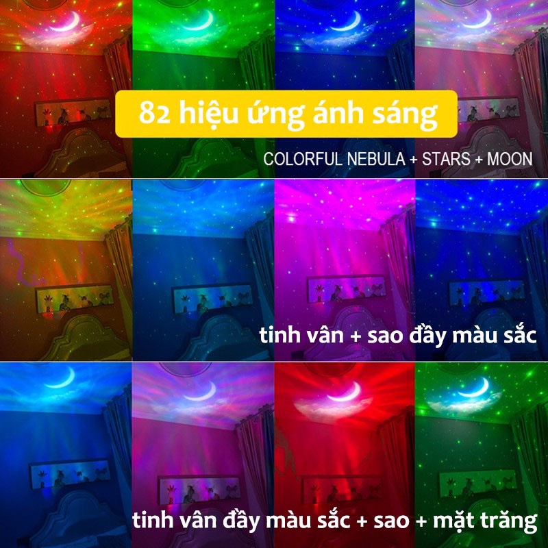 Đèn Phi Hành Gia Phiên Bản Mới V2 Chiếu Trăng Sao Nền Thiên Hà Nháy Theo Nhạc | Đèn Decor Trang Trí Phòng Ngủ Phòng Bay