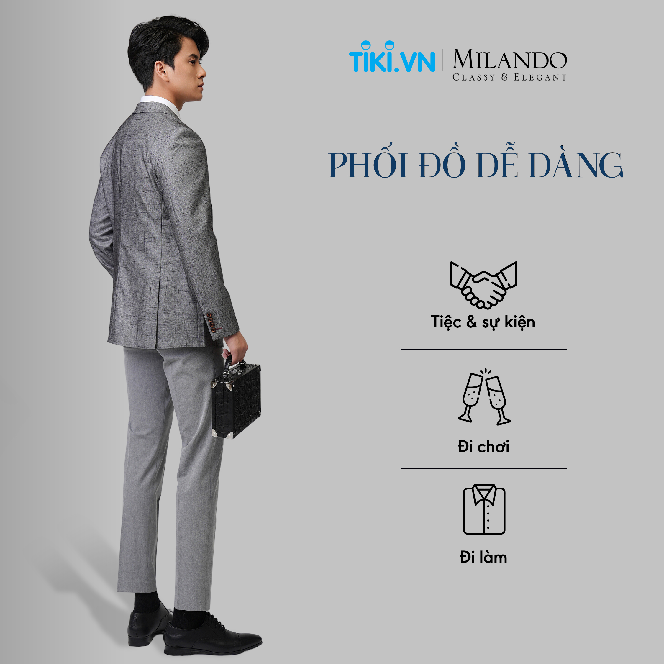 Quần Âu Nam Cao Cấp MYMILANDO Màu Xám Xước - Form Slimfit Rộng Vừa, Kiểu Dáng Trẻ Trung, Thời Trang Công Sở, Dạo Phố, Sự Kiện Sang Trọng