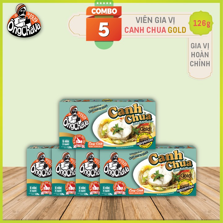 Combo 5 Hộp Viên Gia Vị Canh Chua Gold Ông Chà Và 126g