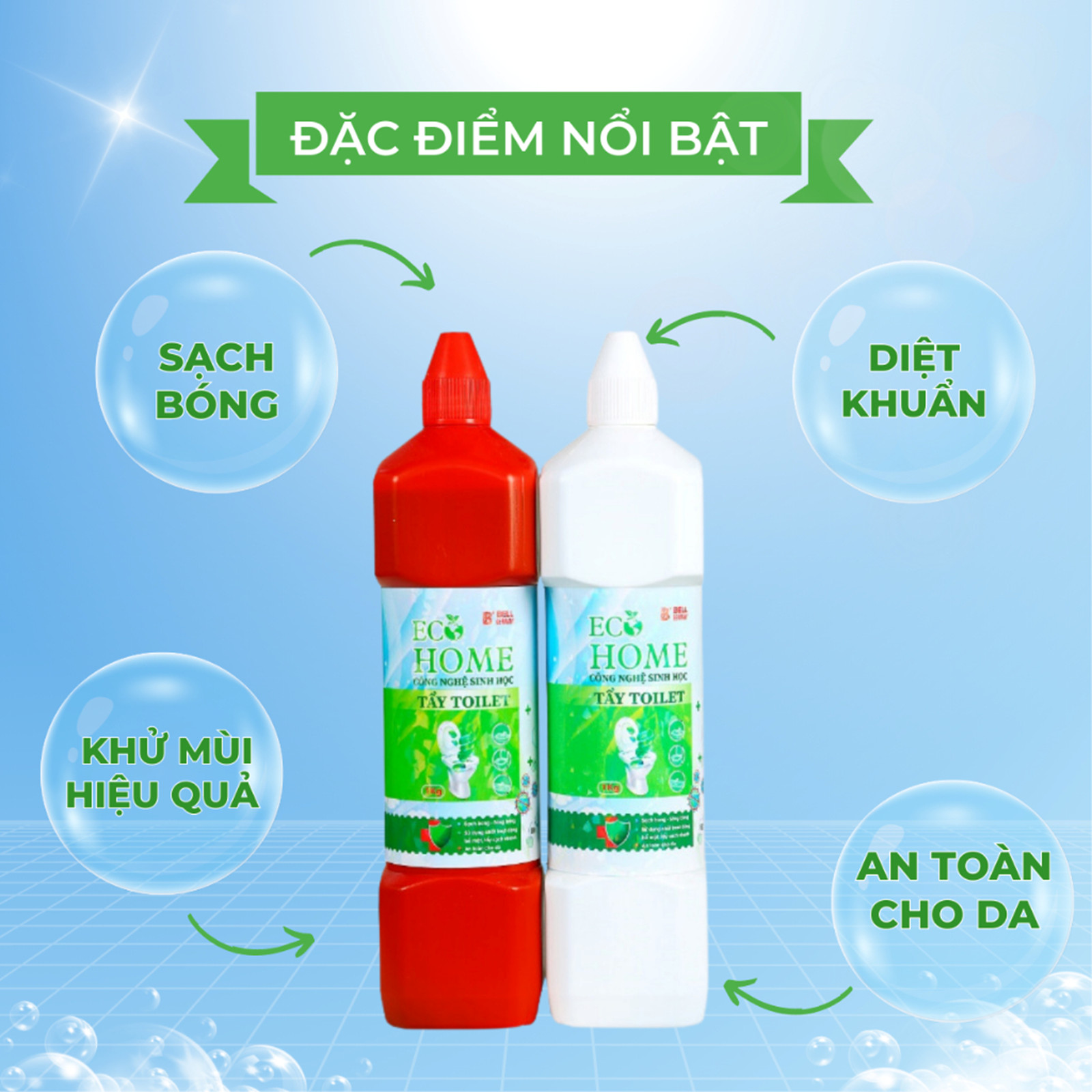 Tẩy Bồn Cầu ECOHOME - Tẩy Bồn Cầu ECOHOME Kim Ngân Store Hương Quế Giúp Đánh Bay Mọi Vết Bẩn, Diệt Mọi Vi Khuẩn