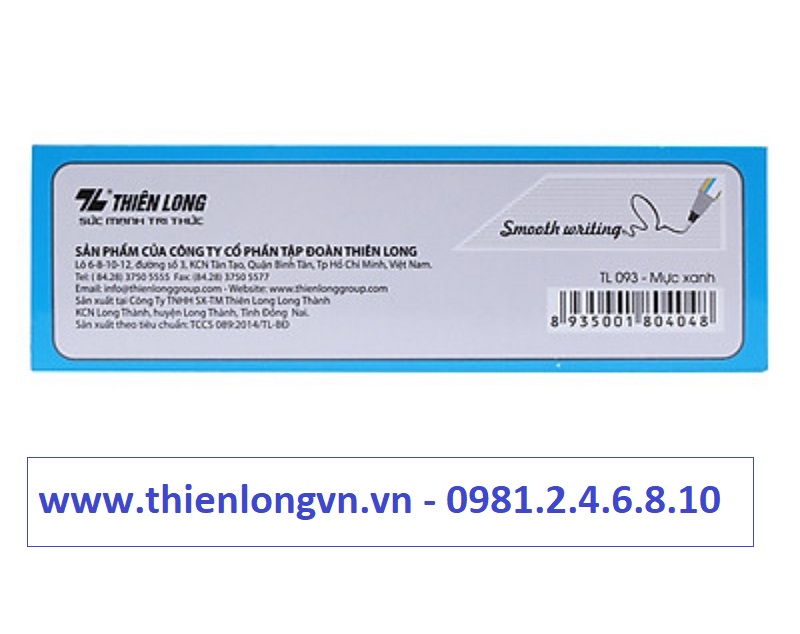 Hộp 20 cây bút bi Thiên Long - TL093 mực xanh