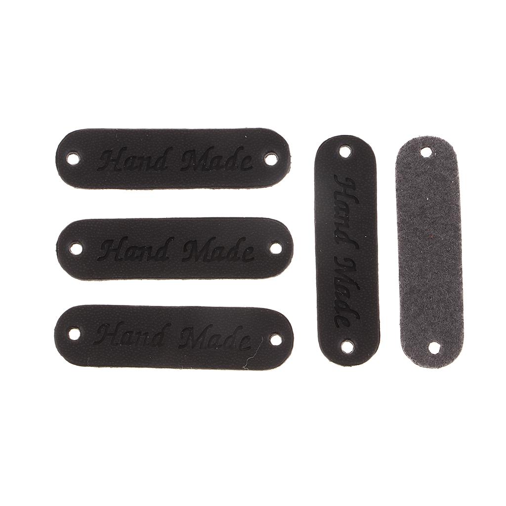 40 Chiếc Da PU Nhãn Handmade Thẻ Nhãn Chỉnh Trang Vật Trang Trí Có Lỗ