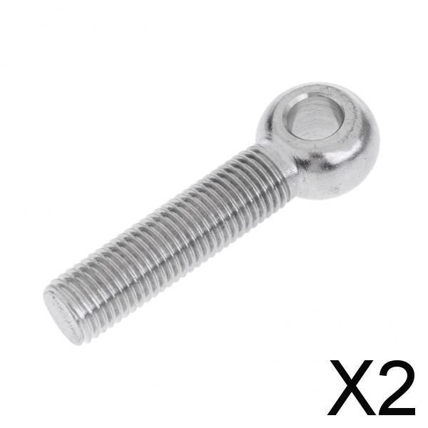 2xM16 304 Stainless Steel Threaded Eye Bolt for Balustrade M16 X 80mm