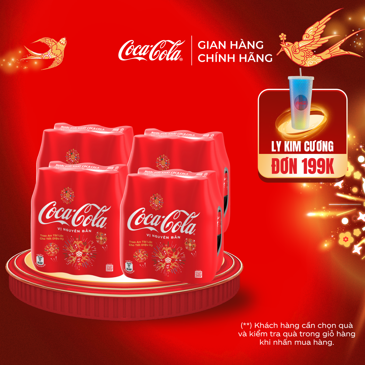 Lốc 24 Chai Nước Ngọt Giải Khát Có Ga Coca-Cola 390ml/Chai Sale 12.12 Coca-Cola Chính Hãng