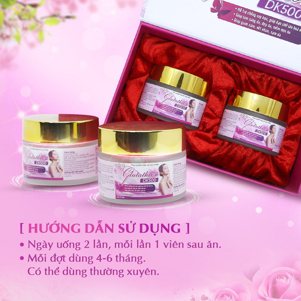 Viên Uống Ngăn Ngừa Lão Hóa, Giúp Sáng Và Làm Đẹp Da Glutathion DK500