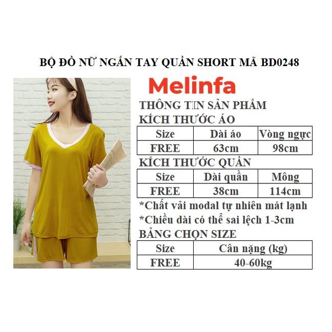 Bộ đồ nữ, set đồ nữ ngắn tay quần short chất vải Modal tự nhiên mát lạnh basic trơn nhiều màu mã BD0248